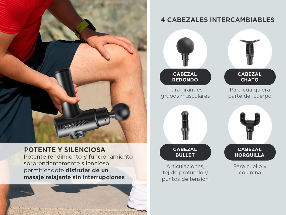 Pistola Masajeadora Gadnic Recargable 6 Niveles - Imagen 4
