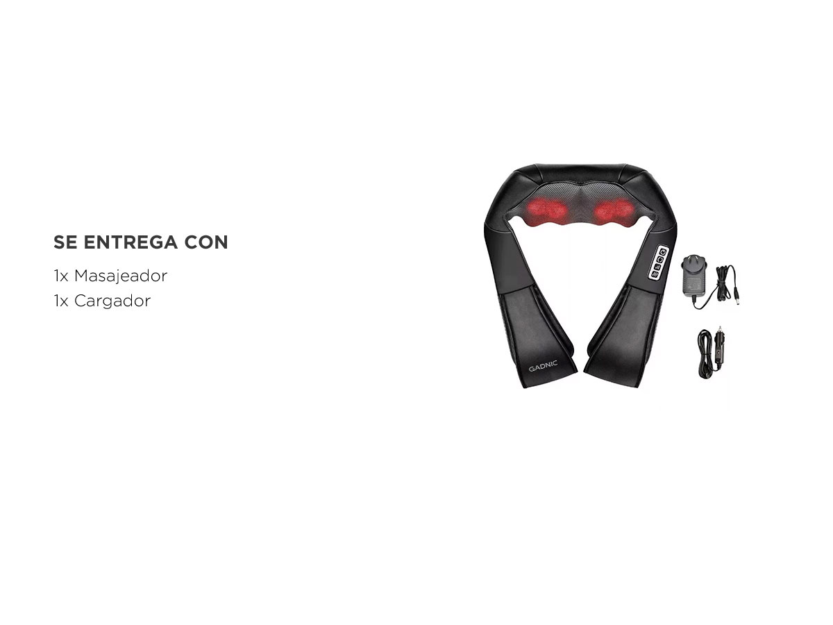Masajeador Cervical y Lumbar Gadnic 8 Rodillos Bidireccionales Rotación 4D Luz Infrarroja Velocidad Variable - Imagen 6