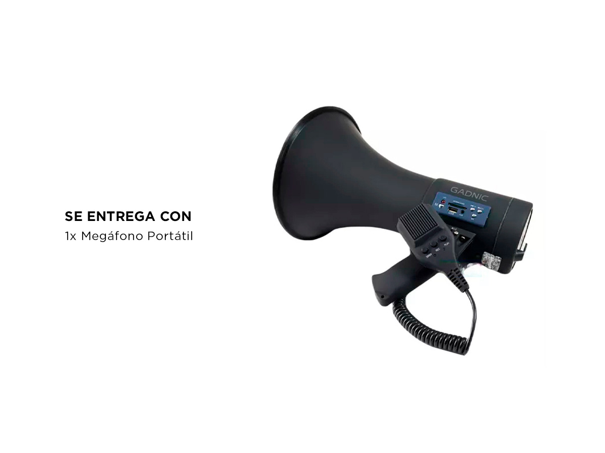 Megáfono Portátil Gadnic Con Micrófono Removible - Imagen 5