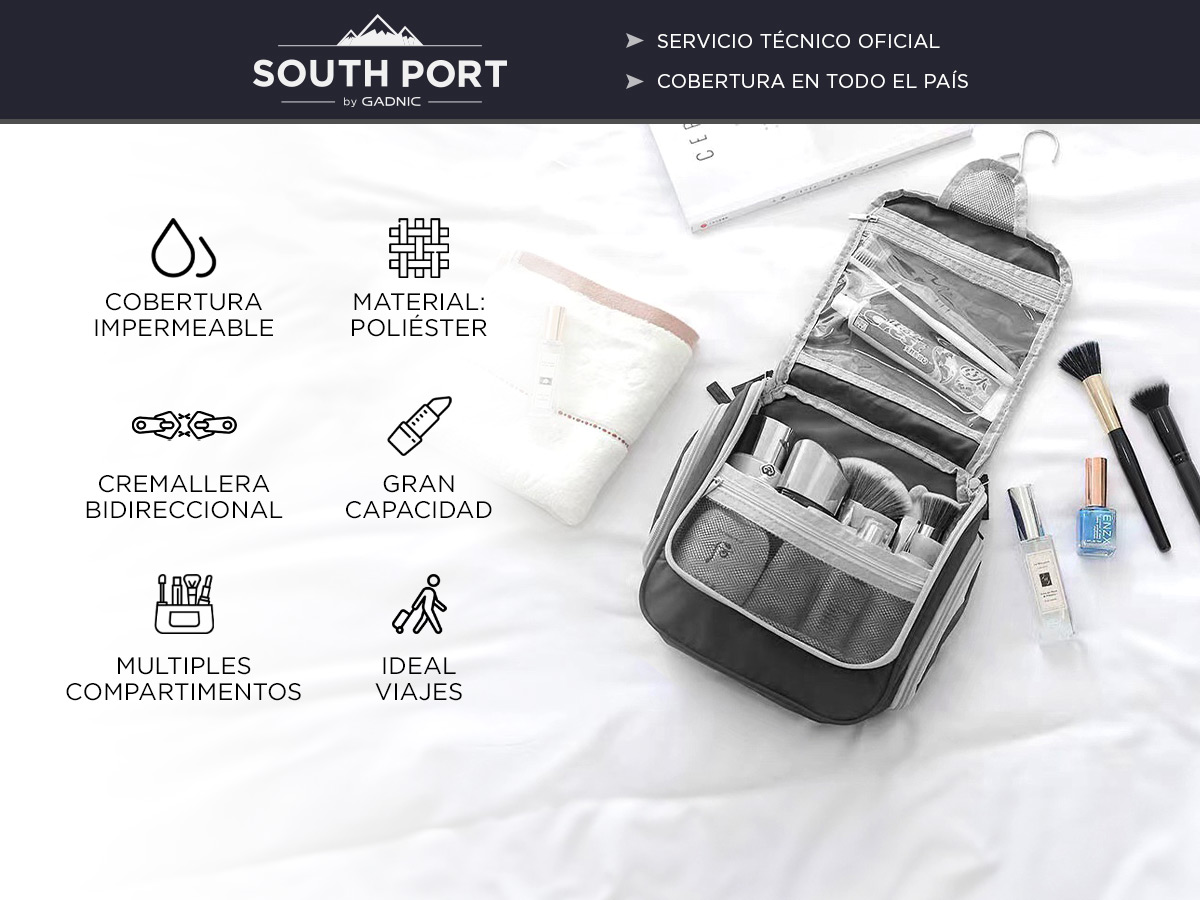 Bolso Neceser Porta Cosméticos South Port De Viaje Colgante - Imagen 2