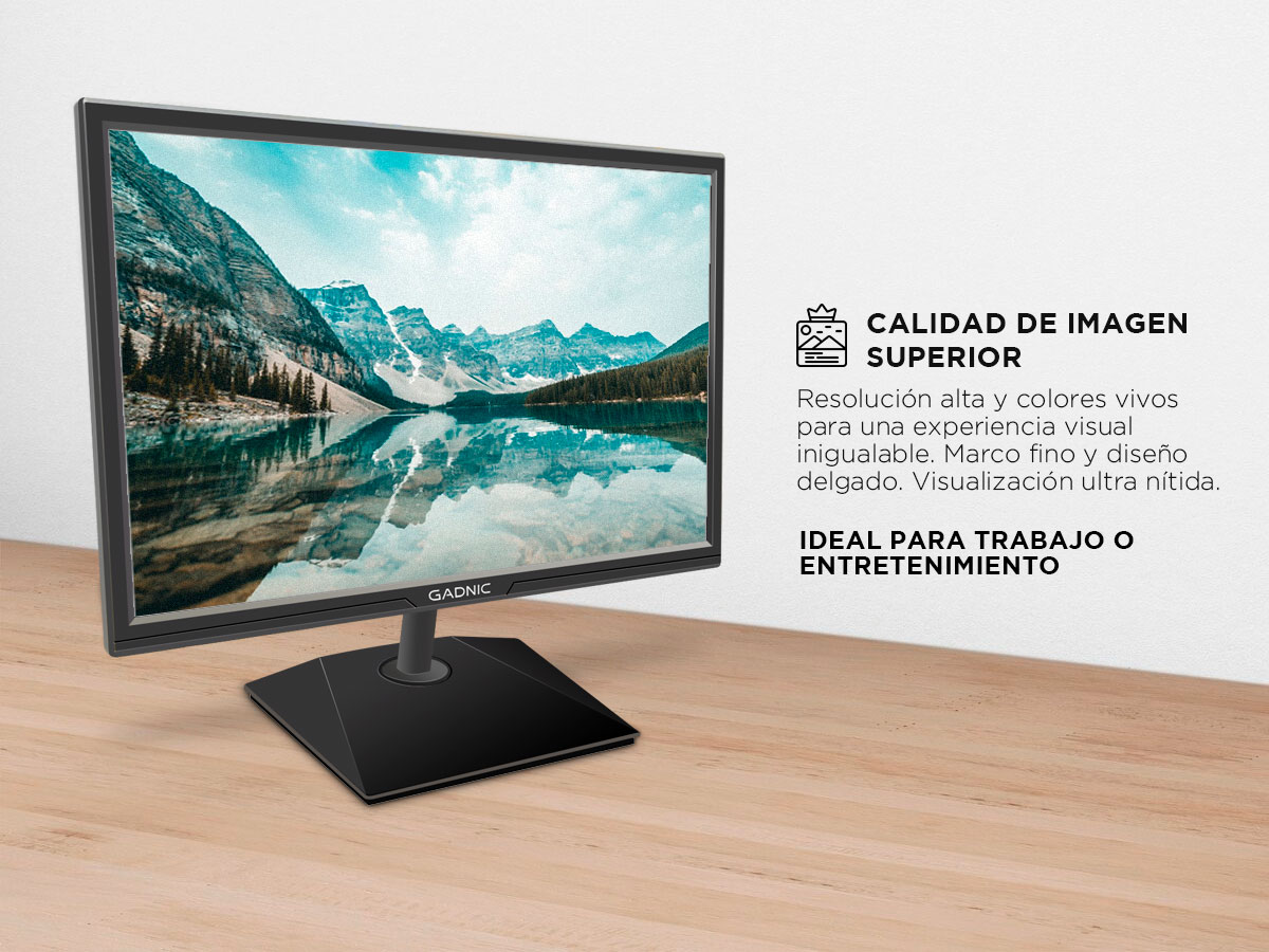 Monitor Led Gadnic 19" Full Hd 75hz Hdmi Vga - Imagen 4