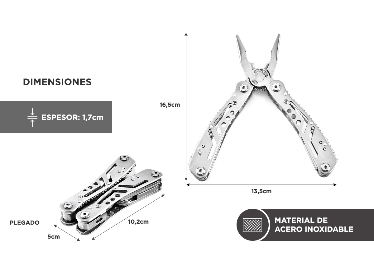 Cuchillo de Bolsillo Multifunción Gadnic 13 en 1 Acero Inoxidable - Imagen 4