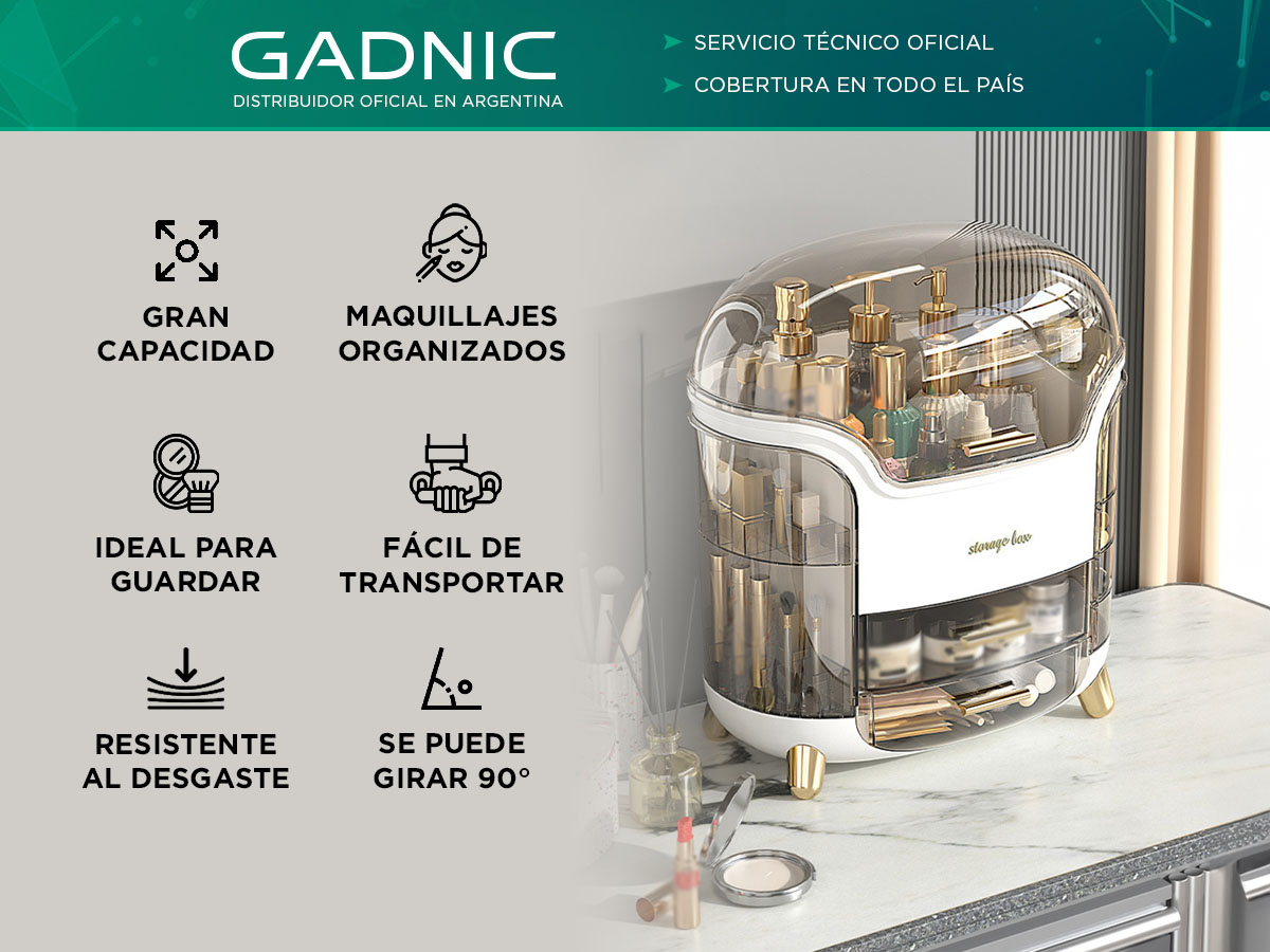 Organizador Maquillaje Gadnic Porta Cosmeticos Con Cajones Compartimentos Y Diseño Elegante - Imagen 2