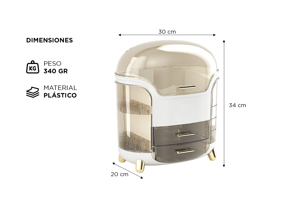 Organizador Maquillaje Gadnic Porta Cosmeticos Con Cajones Compartimentos Y Diseño Elegante - Imagen 4
