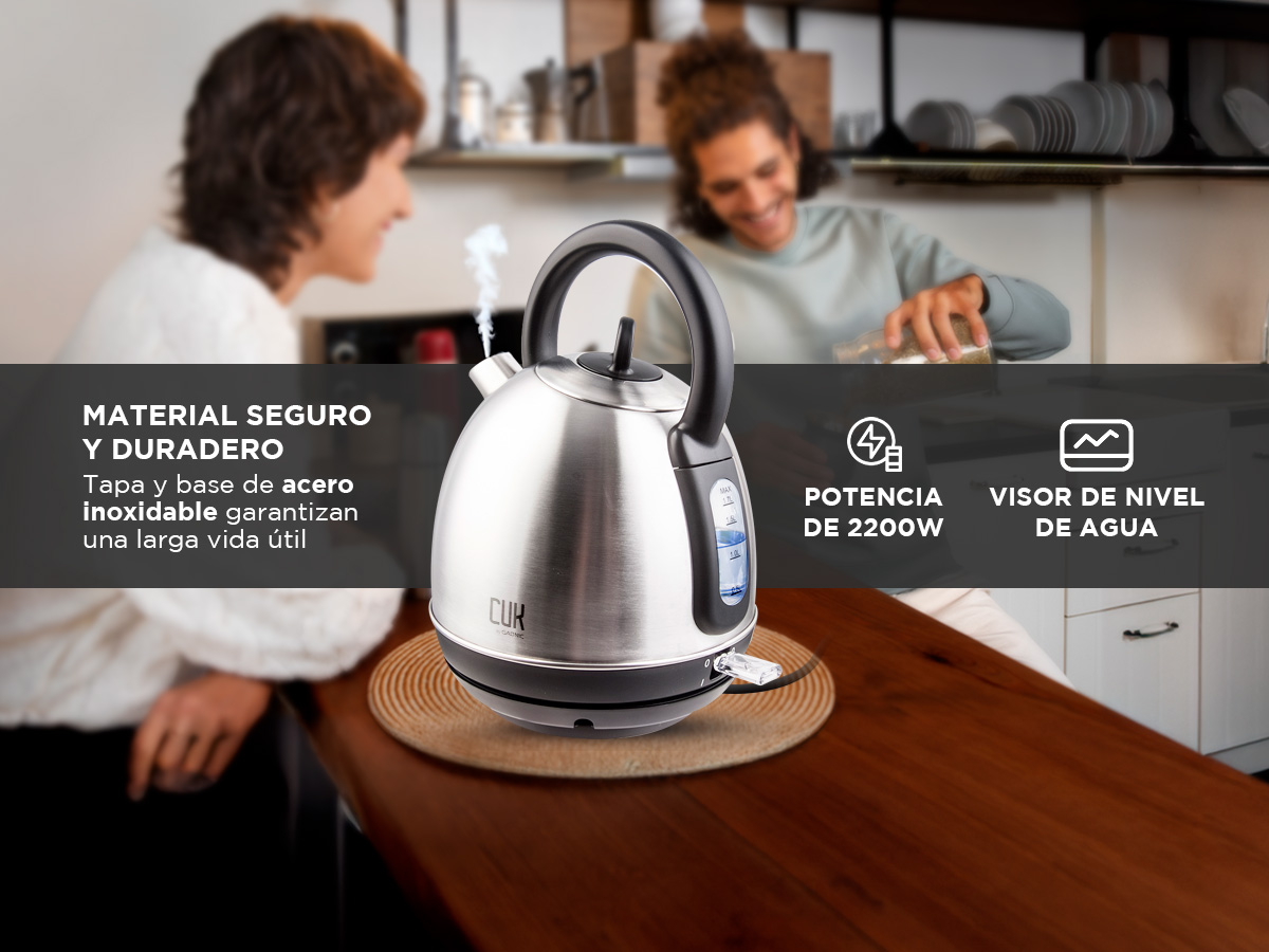 Pava Electrica Cuk By Gadnic 1. 7L Acero Inoxidable - Imagen 3