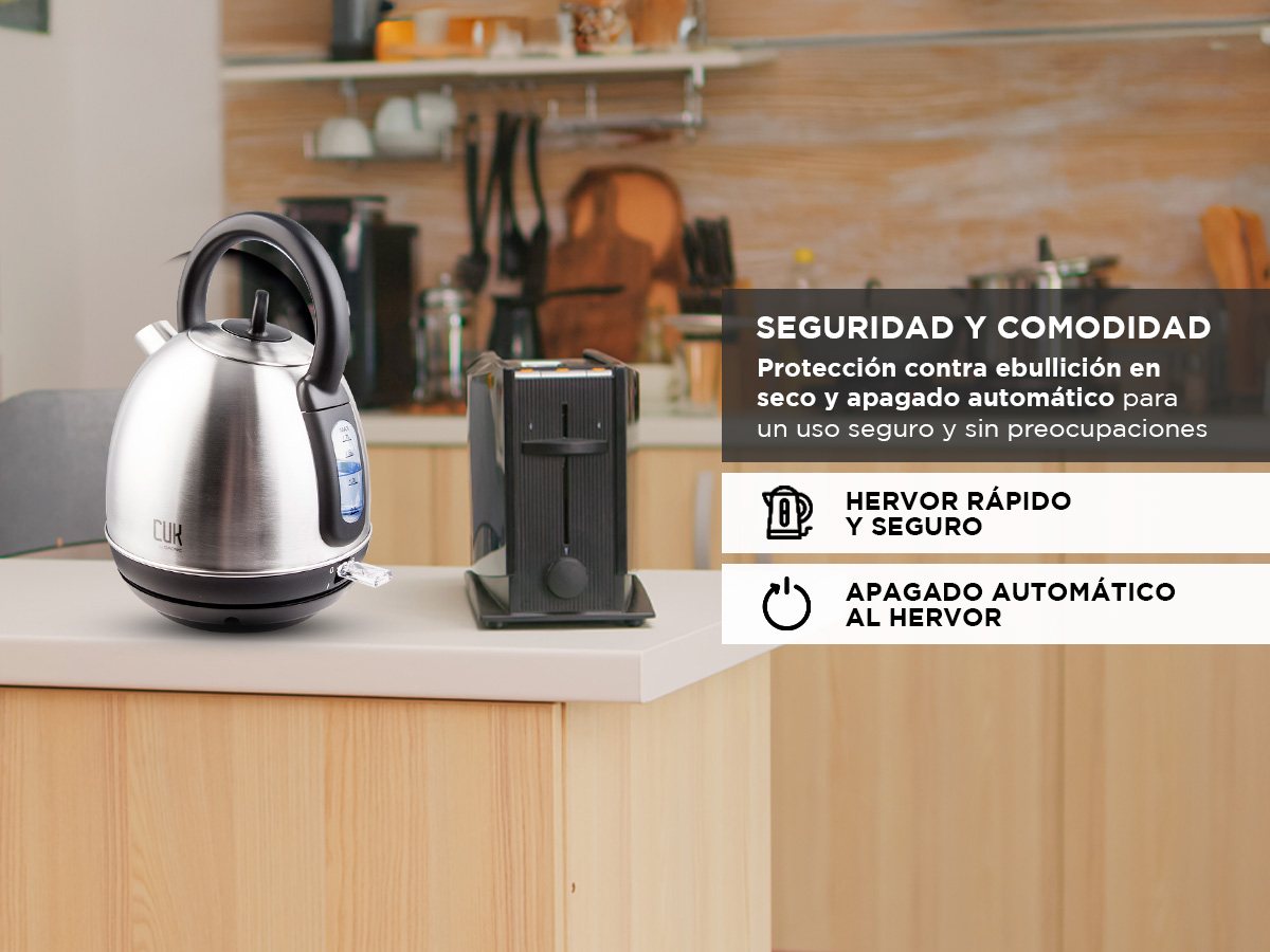 Pava Electrica Cuk By Gadnic 1. 7L Acero Inoxidable - Imagen 4