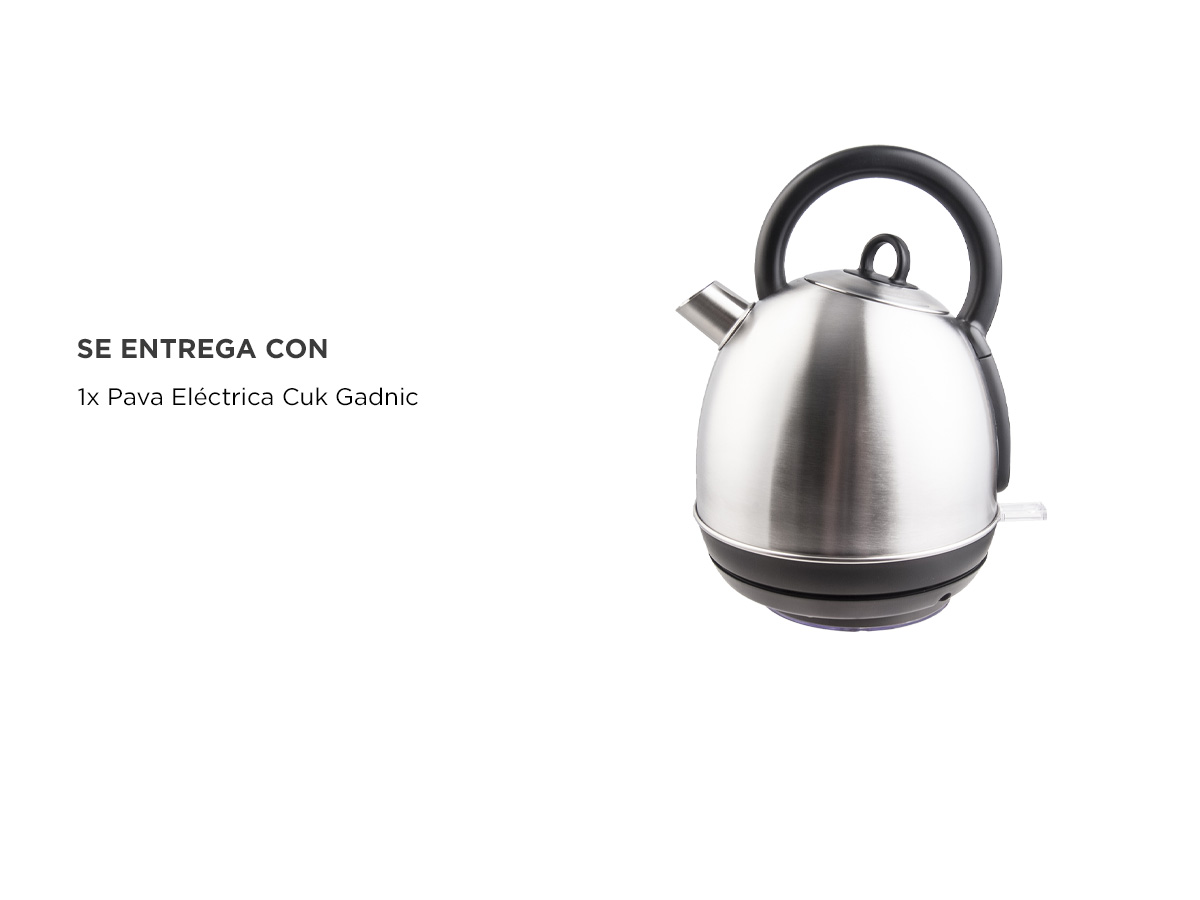 Pava Electrica Cuk By Gadnic 1. 7L Acero Inoxidable - Imagen 7