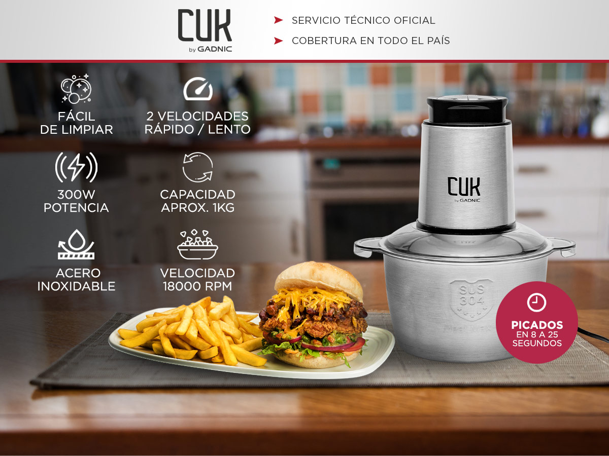 Picadora De Carne Electrica Cuk By Gadnic EP1020 300W 2L Profesional - Imagen 2