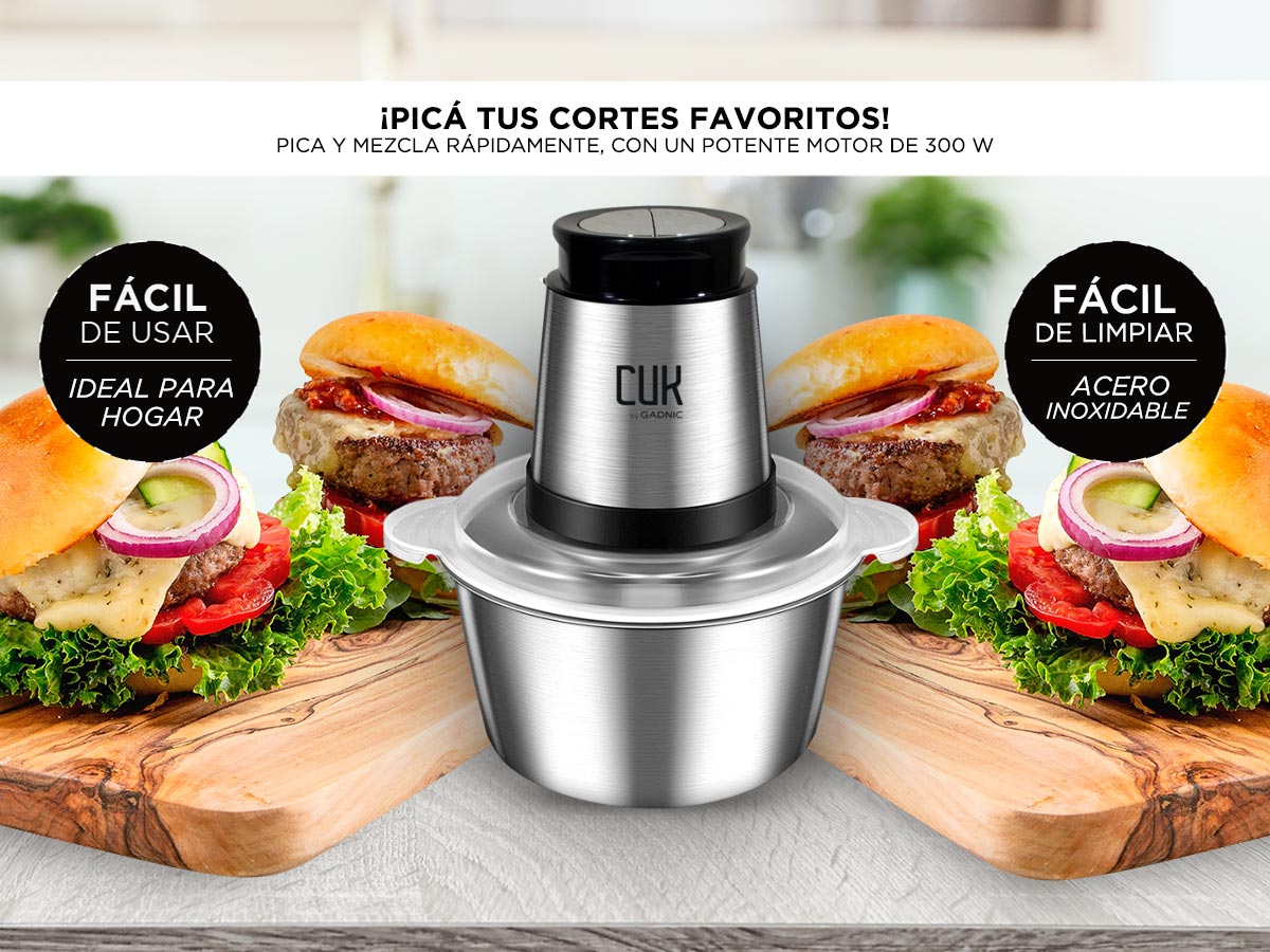 Picadora De Carne Electrica Cuk By Gadnic EP1020 300W 2L Profesional - Imagen 3