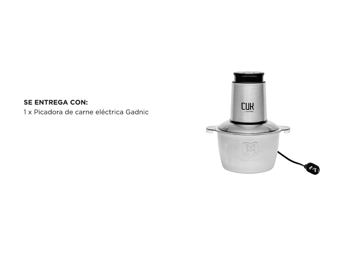 Picadora De Carne Electrica Cuk By Gadnic EP1020 300W 2L Profesional - Imagen 6