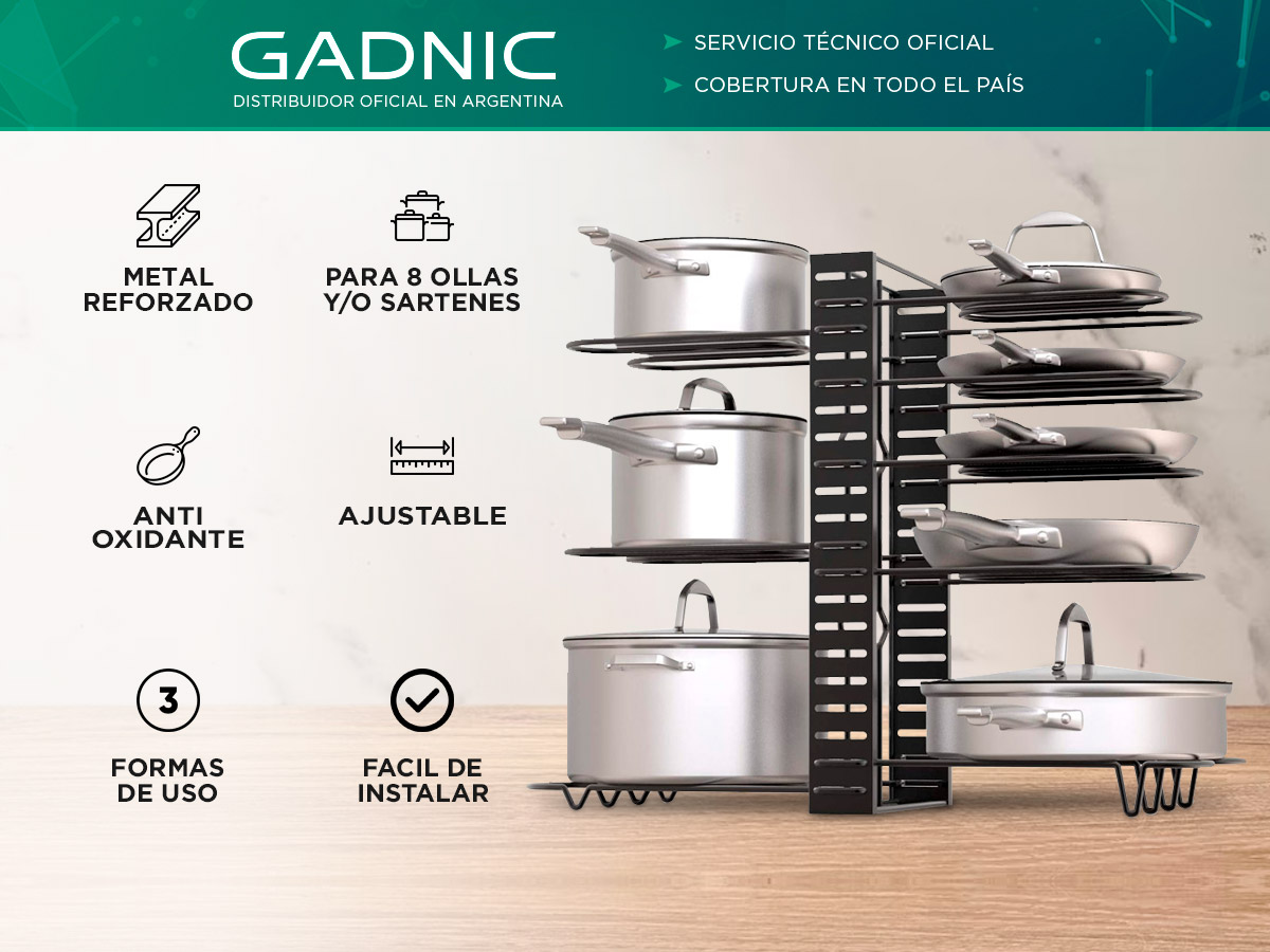 Organizador de Ollas Gadnic Acero Reforzado 3 Modos - Imagen 2