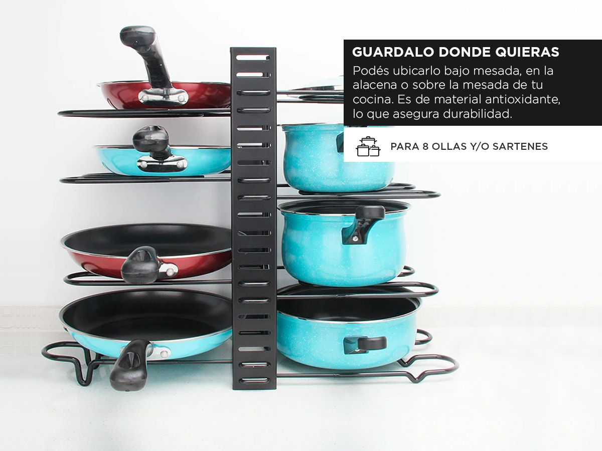 Organizador de Ollas Gadnic Acero Reforzado 3 Modos - Imagen 4