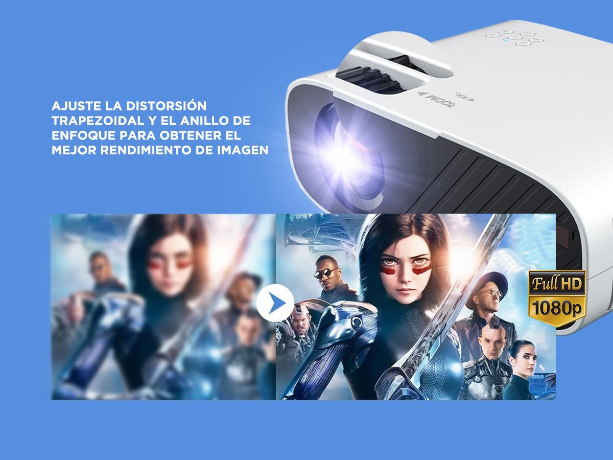 Proyector Portátil Gadnic 720P Full HD 5500 Lúmenes HDMI - Imagen 4