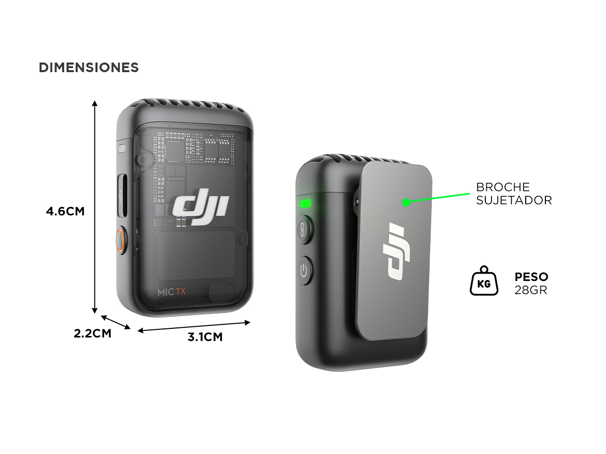 Micrófono DJI Mic 2 (TX RX) - Imagen 6