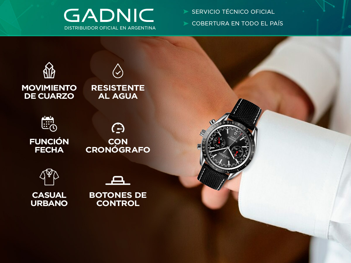 Reloj Para Hombre Gadnic EOLO Resistente al Agua con Cronógrafo - Imagen 2