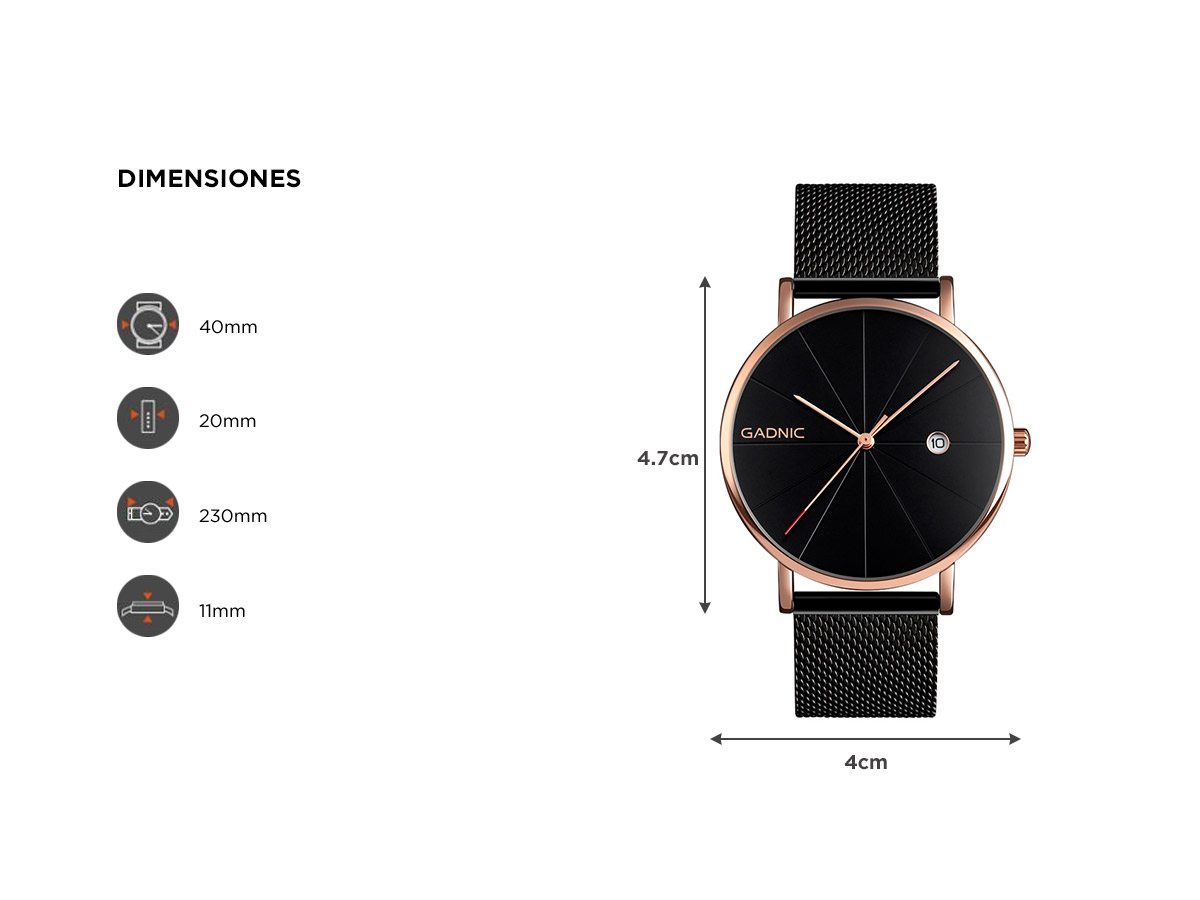 Reloj De Hombre Gadnic Cuarzo Analógico Impermeable - Imagen 5