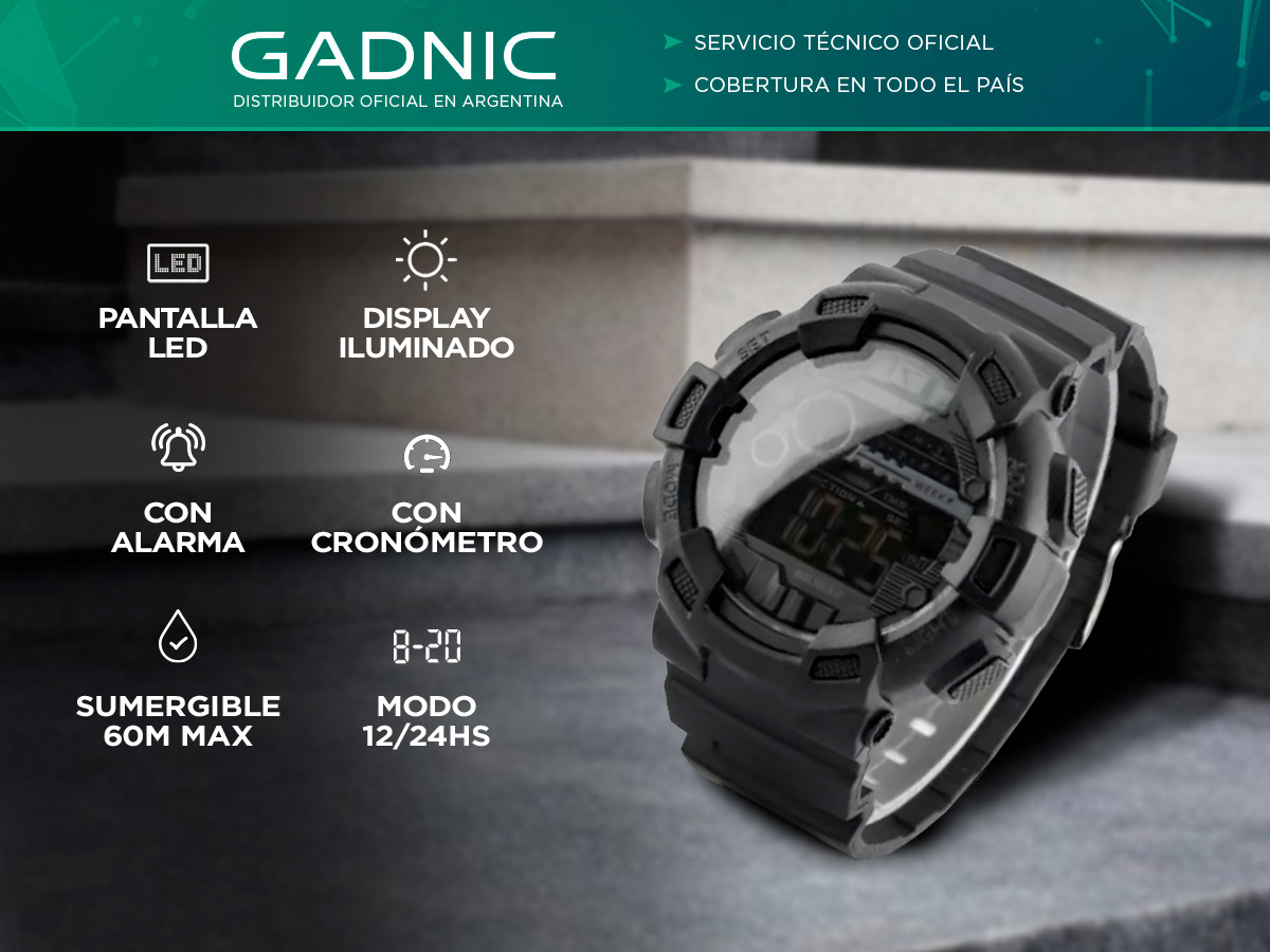 Reloj De Hombre Digital Gadnic Deportivo Sumergible - Imagen 2