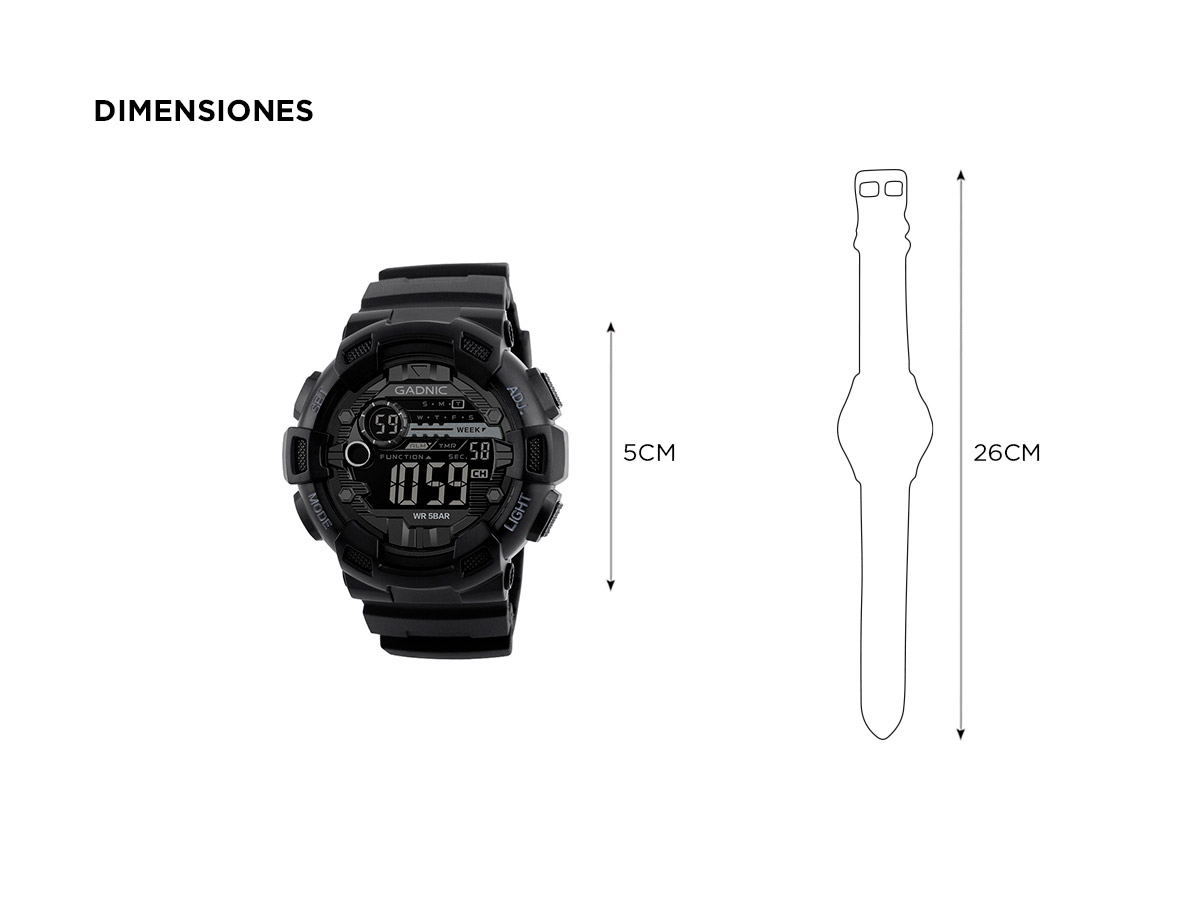 Reloj De Hombre Digital Gadnic Deportivo Sumergible - Imagen 4