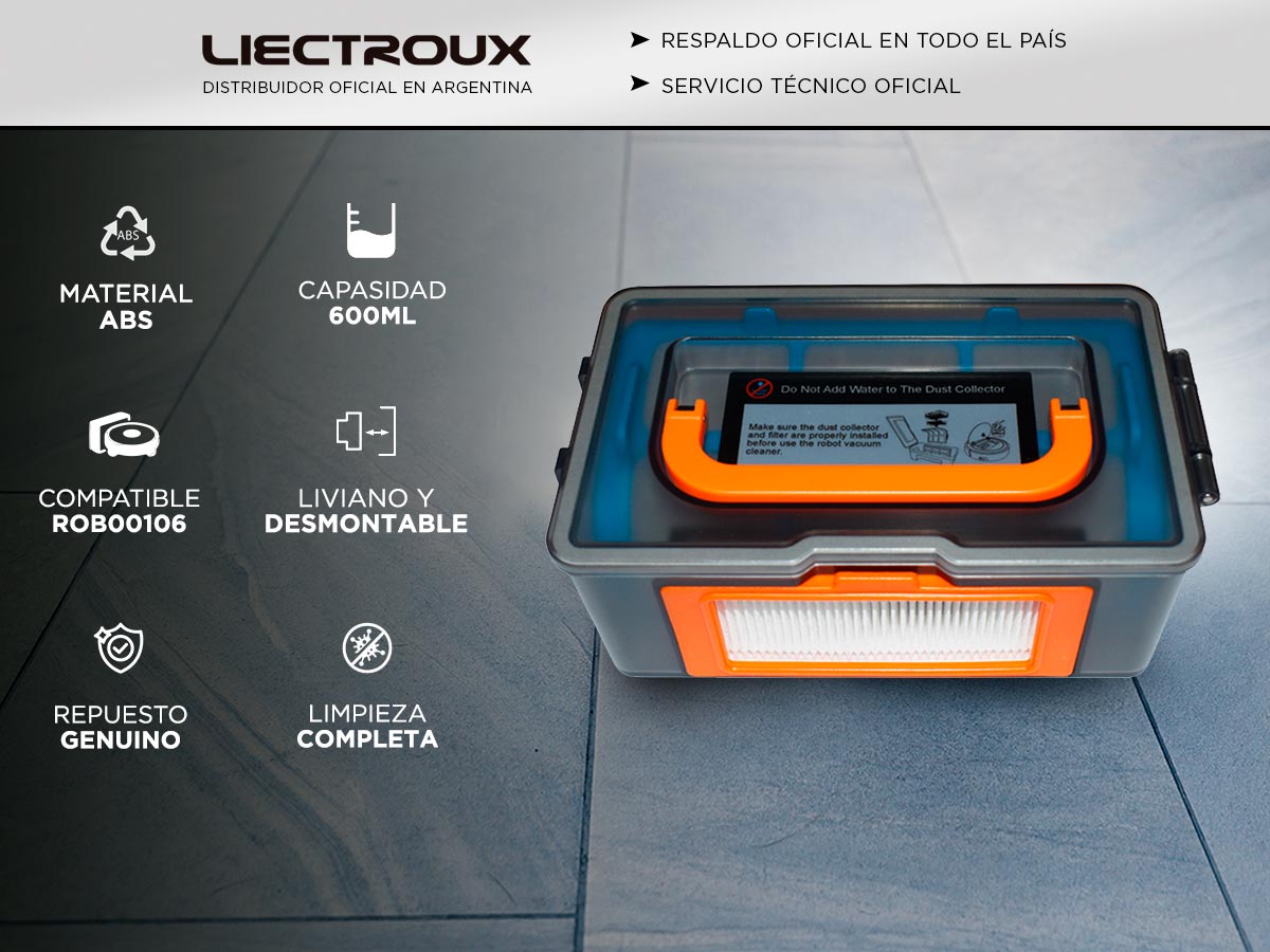 Repuesto Original Deposito de Polvo de Aspiradora Robot LIECTROUX M7S - Imagen 2