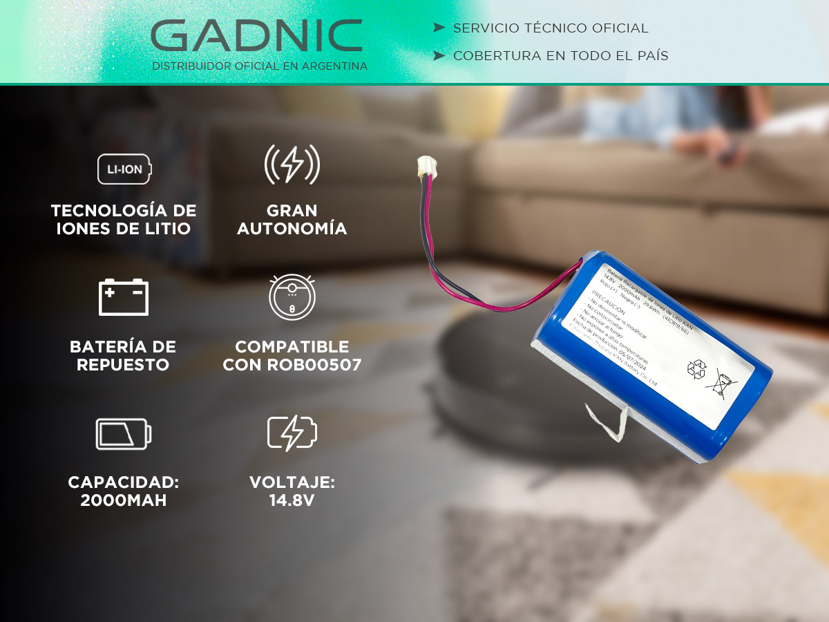 Repuesto de Batería Gadnic original Para Aspiradora robot ROB00507 - Imagen 2