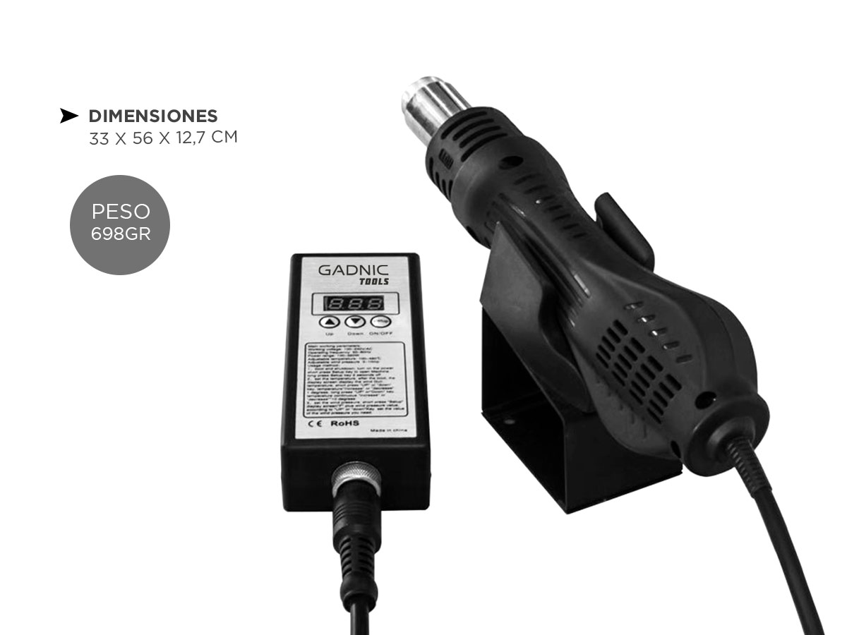 Soldadora de Mano Gadnic 320W 60HZ Pistola de Aire Caliente - Imagen 6