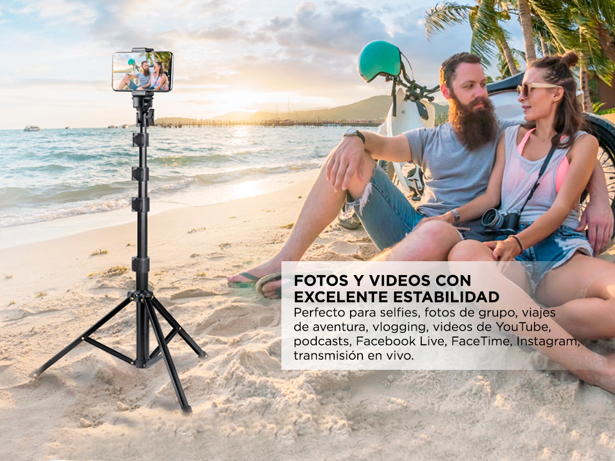 Trípode Extensible Gadnic DAA214 Con Control Remoto Bluetooth - Imagen 3