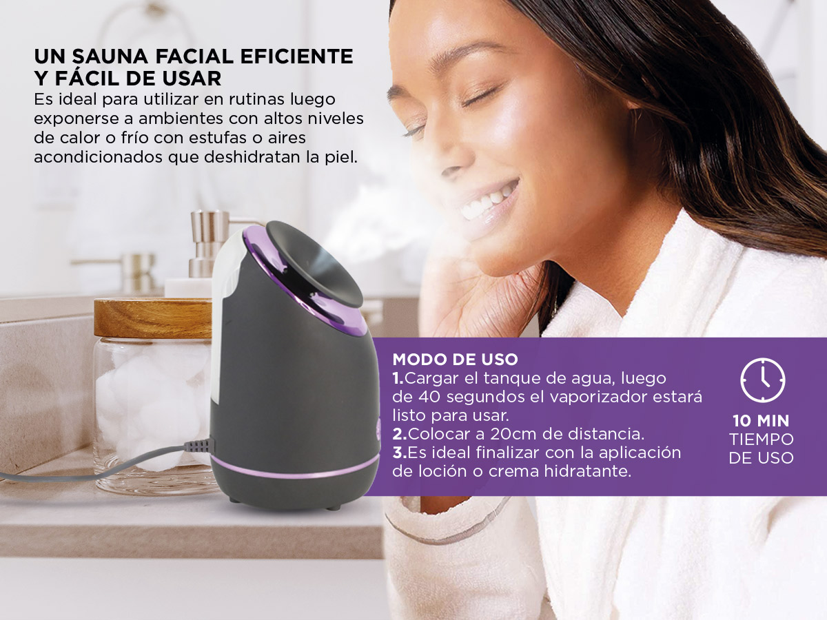 Vaporizador Facial Gadnic Hidratador de Rostro Spa Facial - Imagen 3