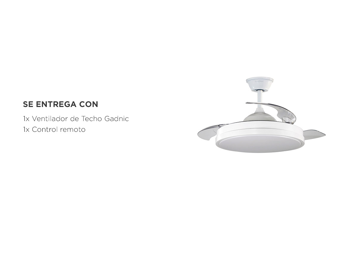 Ventilador de Techo ClimaLed Gadnic 3 Aspas Retractiles - Imagen 6