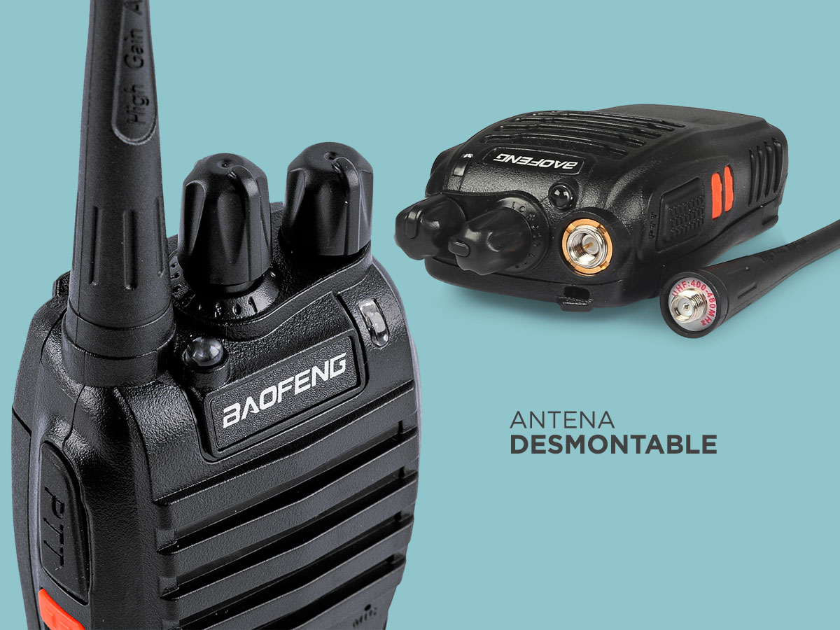 Handy Baofeng BF-999S Kit x3 5w 16CH UHF Hasta 10km 6 Baterías y 3 Manos Libres - Imagen 4