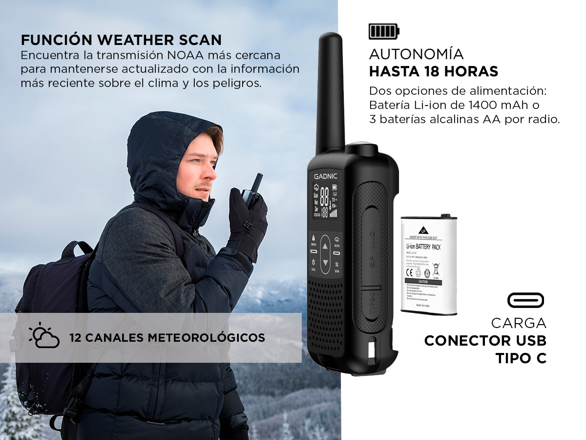 Kit 6 Mini Walkie Talkie Gadnic WK5200 Bidireccional de Largo Alcance - Imagen 5