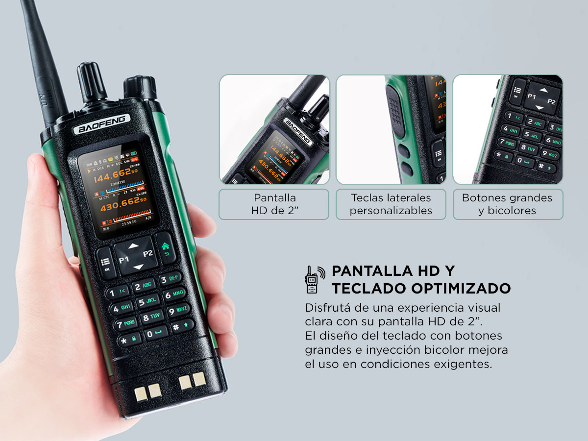Handy Baofeng DM 32UV Doble Banda VHF UHF Digital Analogico 8W Pantalla 20 Pulgadas Bateria 2500mAh - Imagen 3