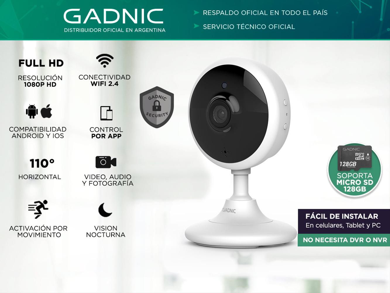 Camara de Seguridad Baby Call Gadnic 702 Full HD 1920x1080 Wifi Con App Y Audio Bidireccional - Imagen 2