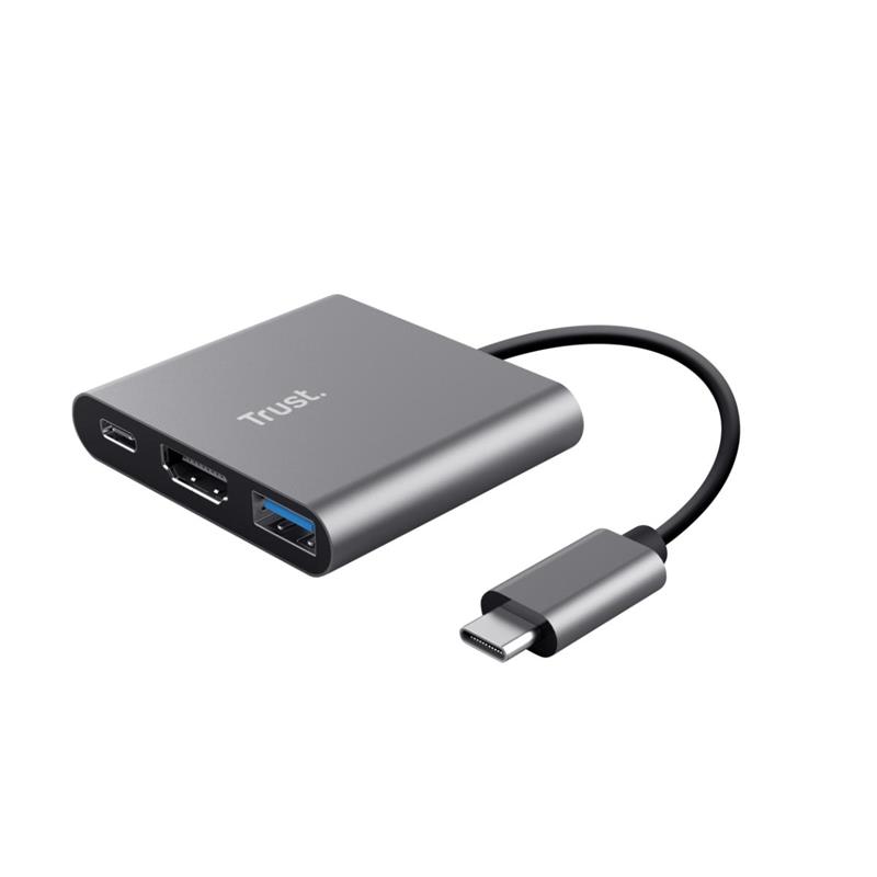 TRUST Dalyx Adaptador Multipuerto USB-C 3 in 1