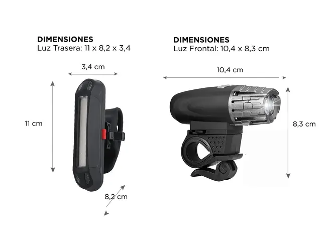 Luces Led Para Bicicleta USB Recargables Gadnic - Imagen 5