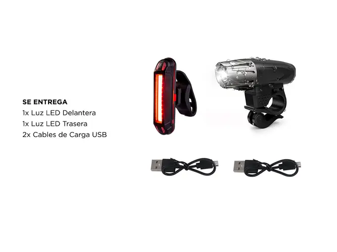Luces Led Para Bicicleta USB Recargables Gadnic - Imagen 6