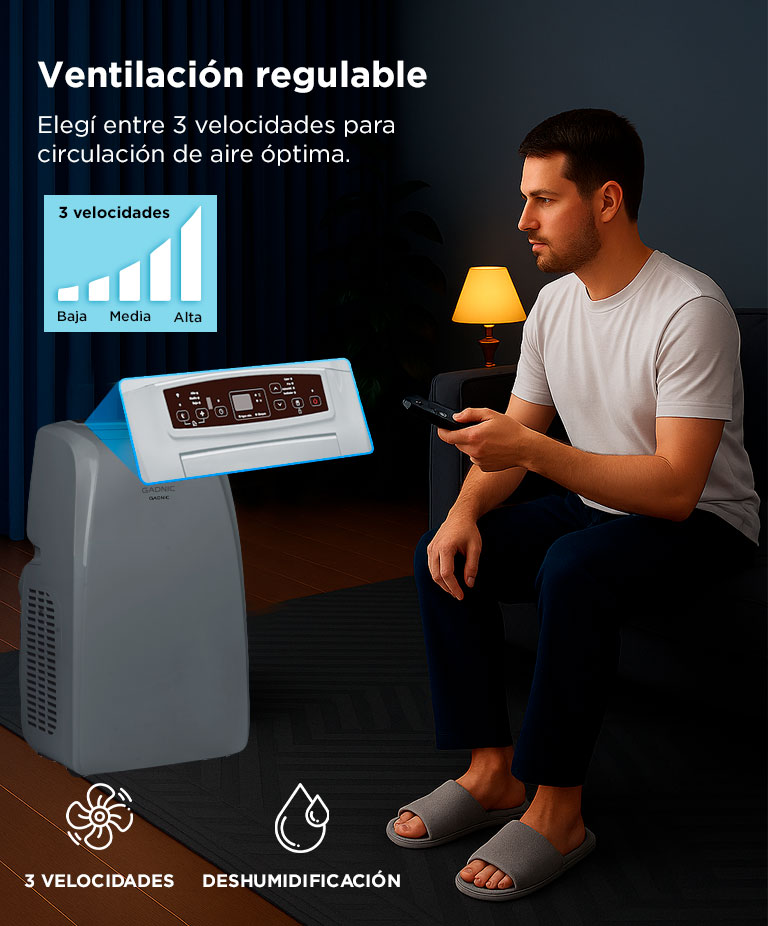 Aire Acondicionado Portátil Gadnic 1280W Frio Calor WIFI Control Remoto App Tuya - Imagen 5