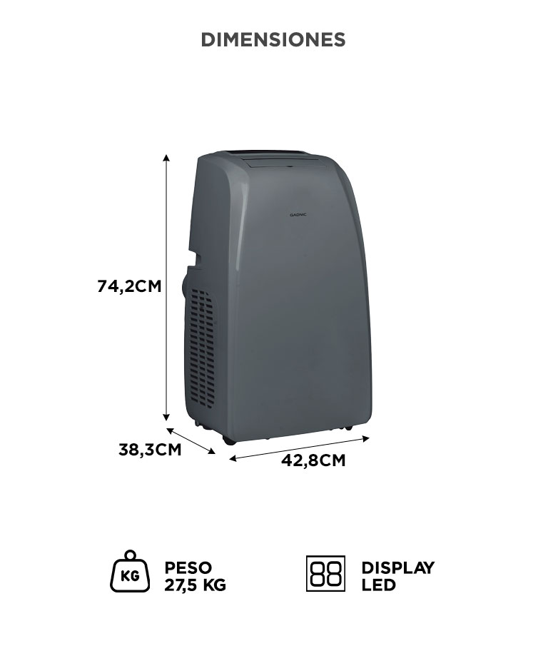 Aire Acondicionado Portátil Gadnic 1280W Frio Calor WIFI Control Remoto App Tuya - Imagen 6