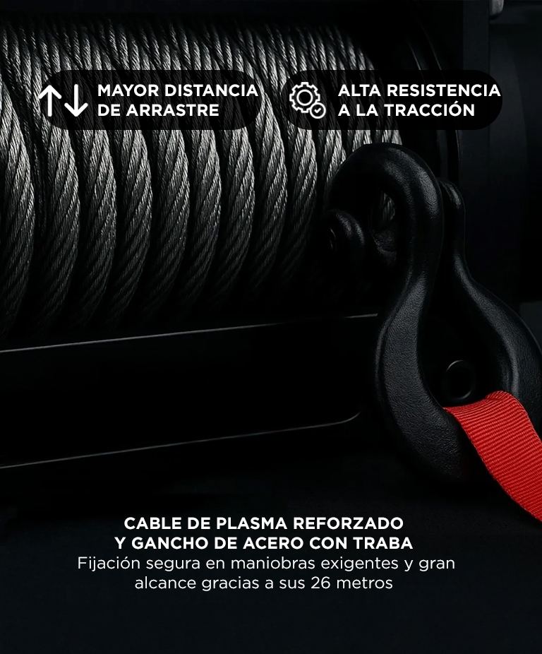 Malacate Eléctrico Gadnic 13500 LB 6136 Kg Control Remoto Motor 5000W - Imagen 3