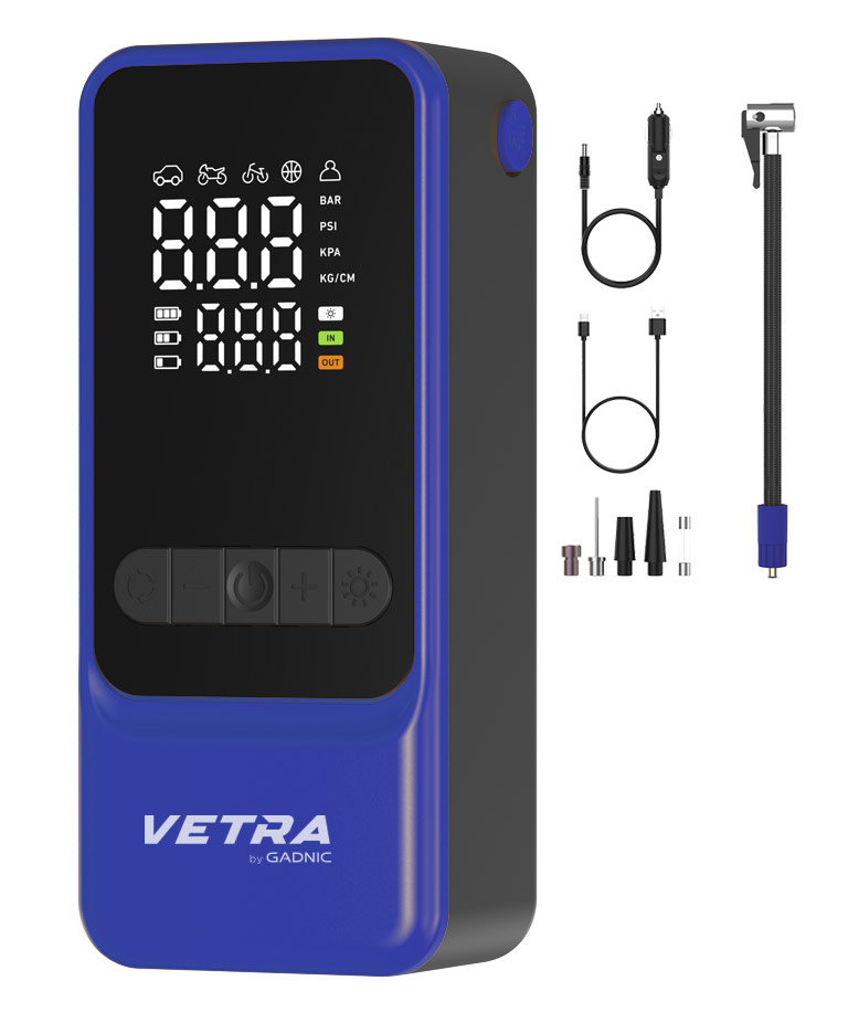 Inflador Portátil Vetra By Gadnic 150 PSI Digital Bateria Recargable Función Desinflado Linterna LED - Imagen 7