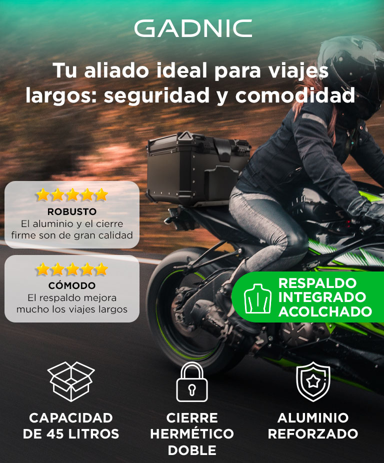 Kit Baules Moto Vetra By Gadnic 45L Trasero 2 Laterales 38L Aluminio Impermeables Universal - Imagen 2