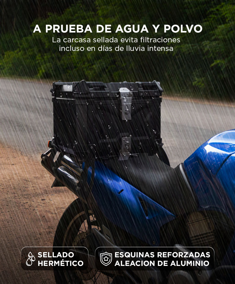 Kit Baules Moto Vetra By Gadnic 45L Trasero 2 Laterales 38L Aluminio Impermeables Universal - Imagen 3