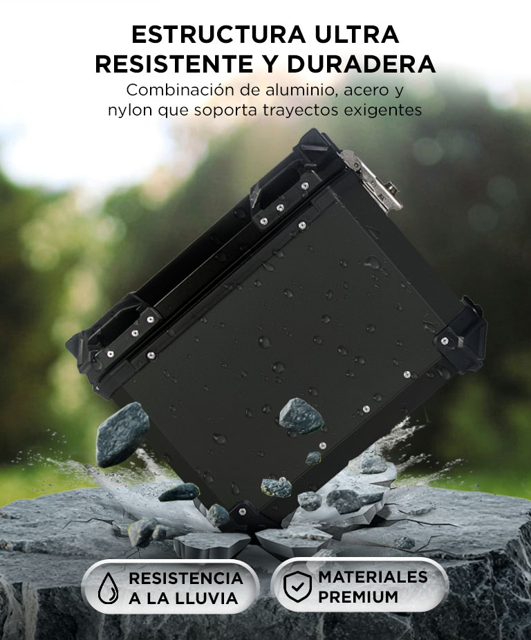 Kit x2 Baules Laterales Para Moto Vetra By Gadnic 38L Aluminio Equipaje Touring Universal - Imagen 3