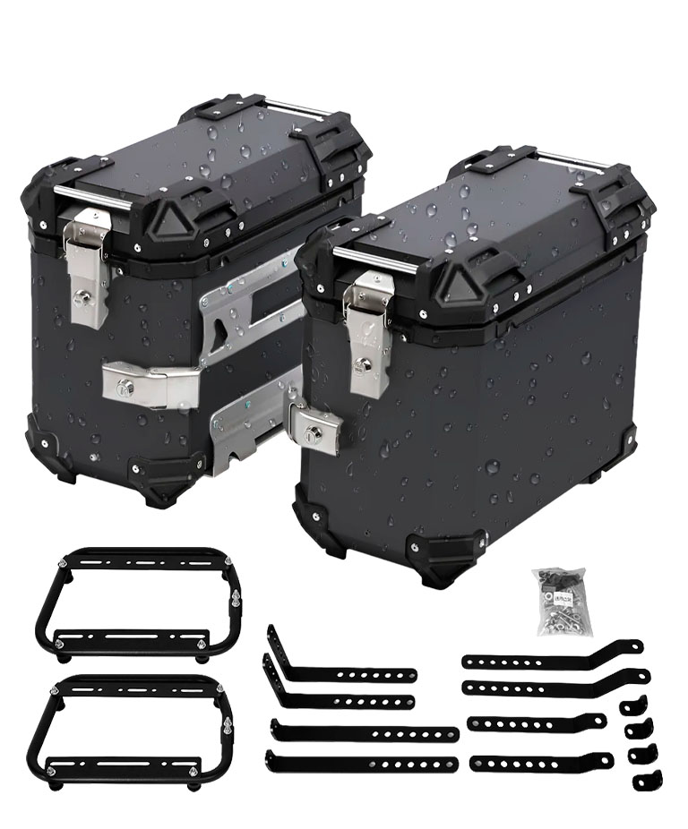 Kit x2 Baules Laterales Para Moto Vetra By Gadnic 38L Aluminio Equipaje Touring Universal - Imagen 7