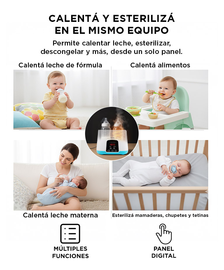 Esterilizador de Biberones Mawe By Gadnic Con Calentador Rápido - Imagen 3