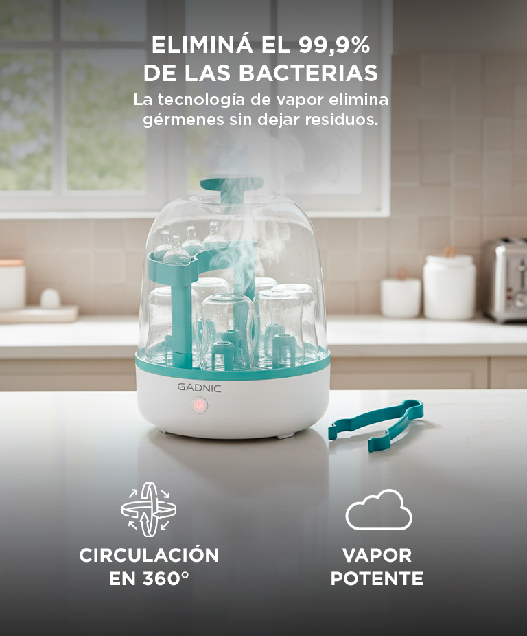 Esterilizador De Mamaderas Mawe by Gadnic Electrico A Vapor 500W Capacidad 6 Botellas - Imagen 3
