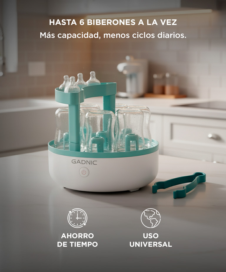 Esterilizador De Mamaderas Mawe by Gadnic Electrico A Vapor 500W Capacidad 6 Botellas - Imagen 4