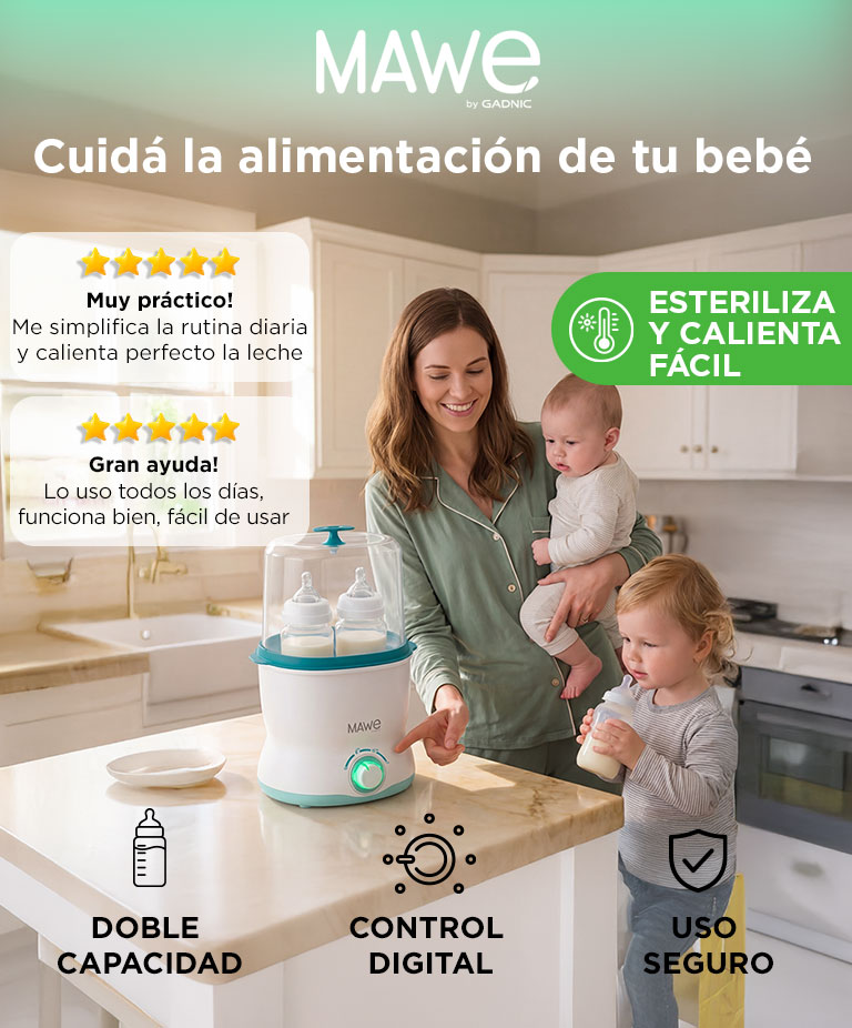 Esterilizador De Mamaderas Doble Mawe By Gadnic Calentador Multifunción Digital - Imagen 2