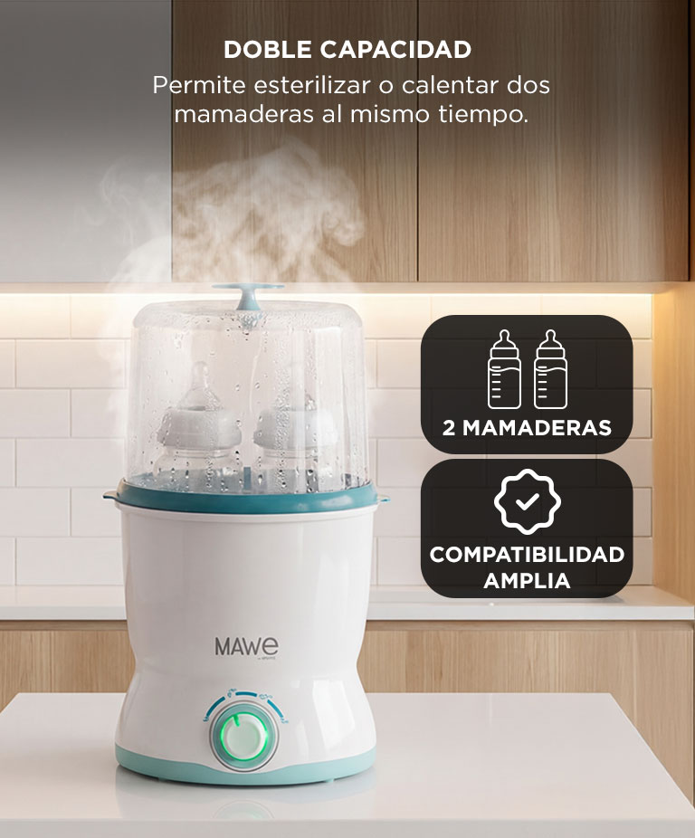 Esterilizador De Mamaderas Doble Mawe By Gadnic Calentador Multifunción Digital - Imagen 4