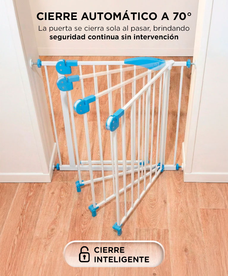 Puerta de Seguridad para Bebes y Mascotas Gadnic Ajustable Sin Perforar Doble Traba Cierre Automatico Doble Sentido Uso Interior - Imagen 3