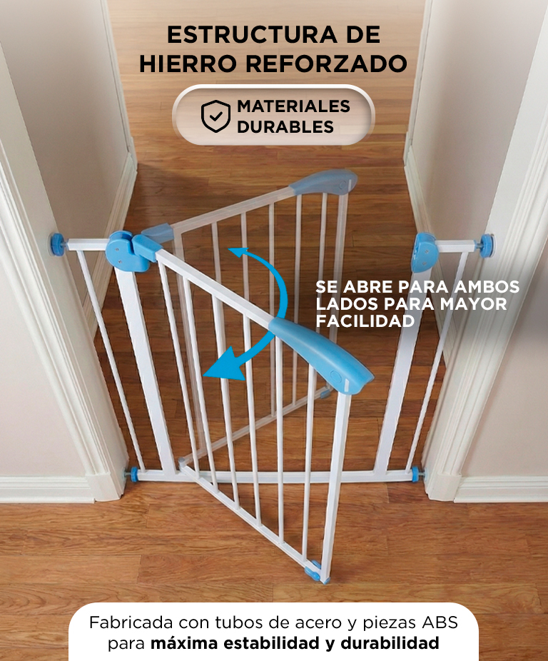 Puerta de Seguridad para Bebes y Mascotas Gadnic Ajustable Sin Perforar Doble Traba Cierre Automatico Doble Sentido Uso Interior - Imagen 5